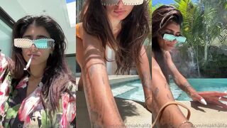 Mia Khalifa's hot pool tease is leaked and caught on camera
