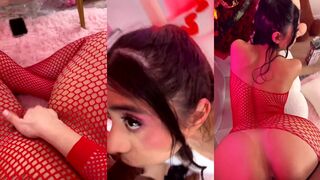 Violet Myers gets naughty on Valentine's Day with her boyfriend and gets a naughty surprise in her pussy