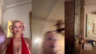 Lindsey Pelas gets her titties exposed while streaming her hot nude video