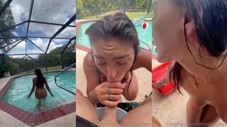 Emily Rinaudo gets a hot facial after getting leaked poolside