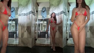 Christina Khalil's OnlyFans Exclusive Leaked Video: Christina Khalil Topless, Naked, and Naughty in Orange Bikini