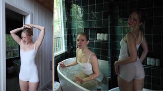 Caroline Zalog gets teased in the tub and leaked on camera - Try out Leaked Caroline Zalog!