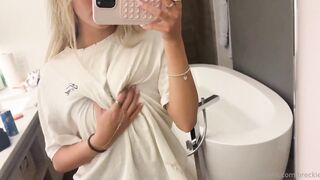 Breckie Hill's huge tits bounce wildly as Onlyfans Leaked Nude films her